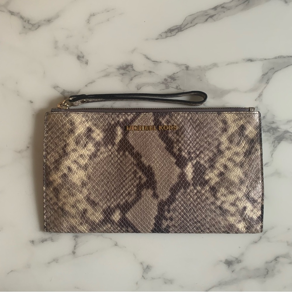 Michael Kors Snake Print Clutch